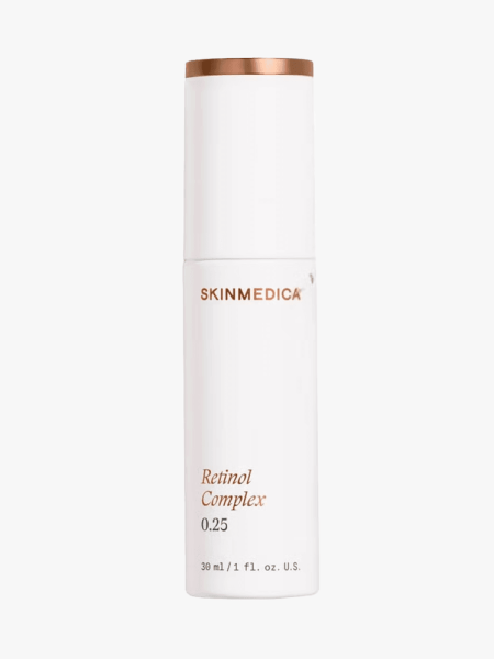 SkinMedica Retinol Complex 0.25 in branded component on a light gray background