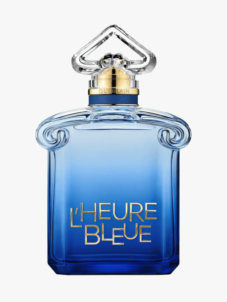 Guerlain L'Heure Bleue Eau de Parfum in branded component on a light gray background