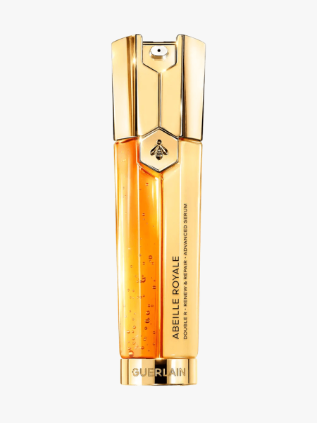 Guerlain Abeille Royale Double R Renew & Repair Advanced Serum in branded component on a light gray background